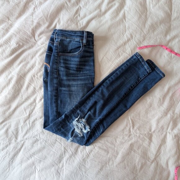 American Eagle, ripped jeans, dark blue wash, size 2 - Picture 11 of 12